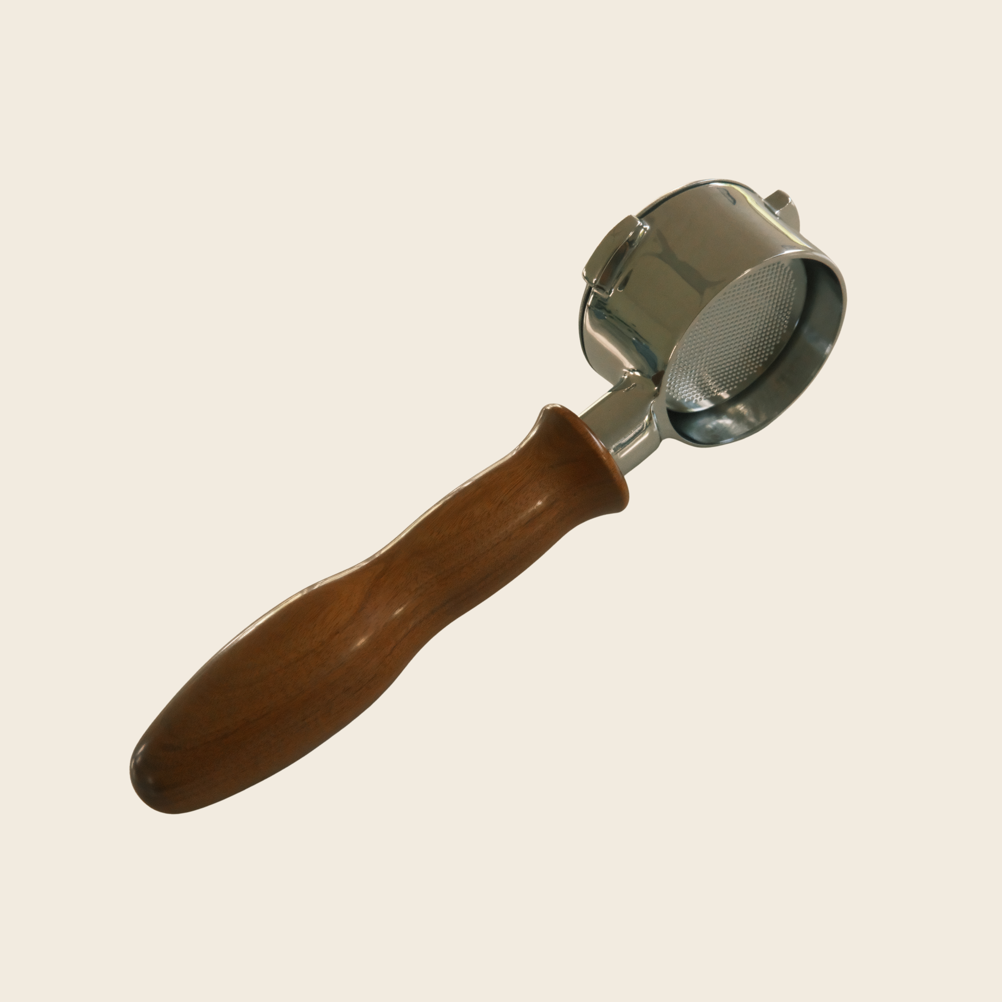 Breville 54mm - Bottomless Portafilter - Solid Wood Curved Handle