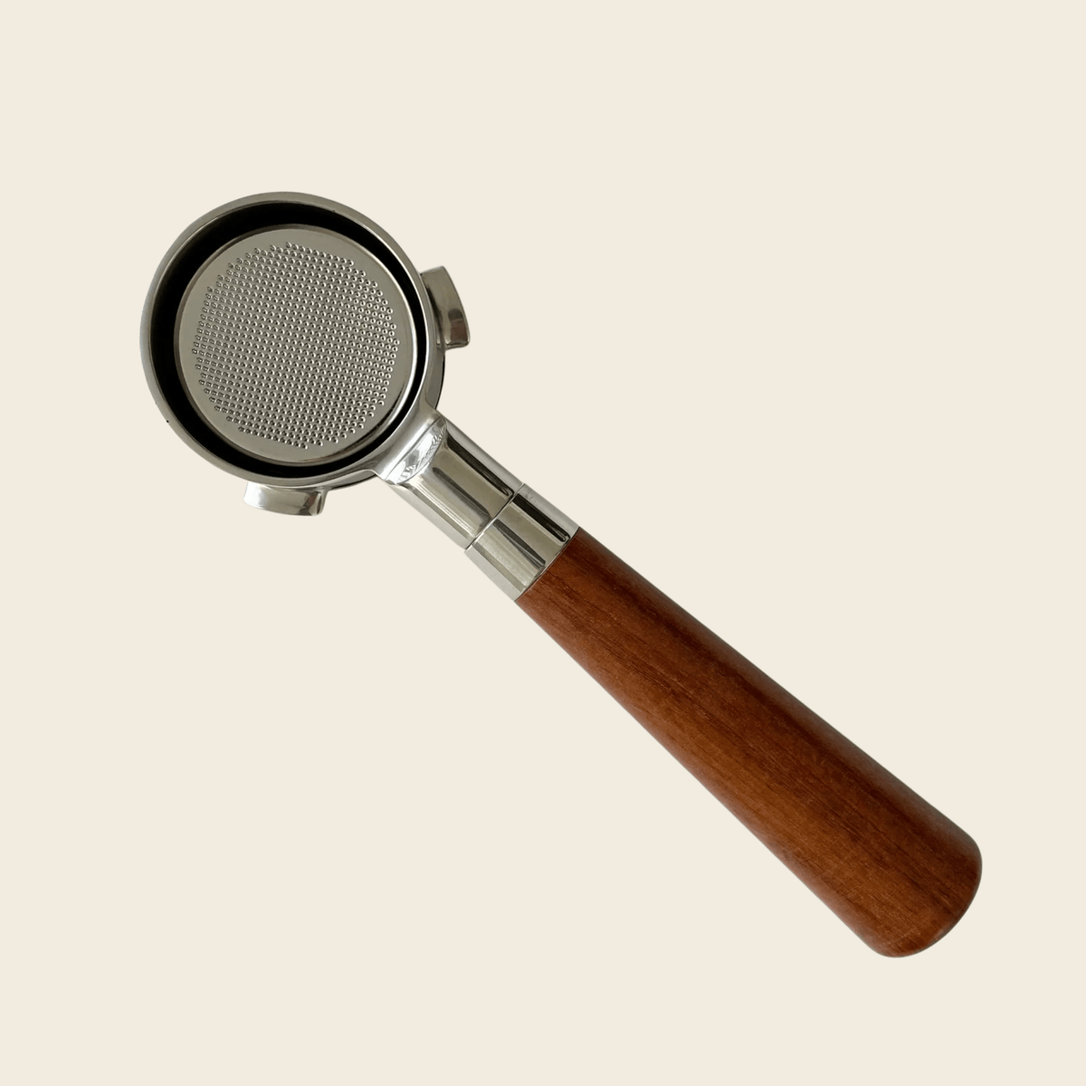 Breville 54mm - Bottomless Portafilter - Almond Solid Wood — rear view