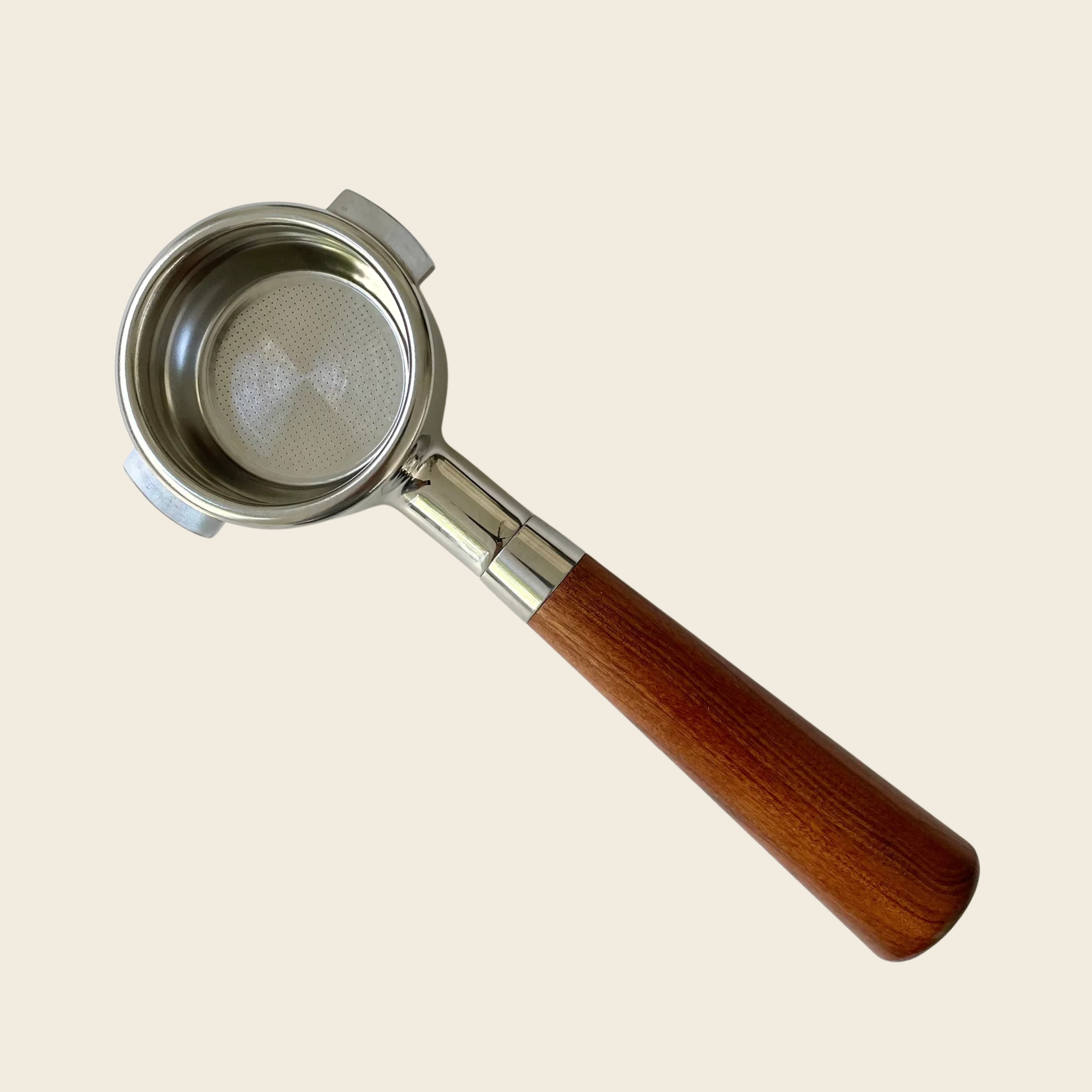 E61 58mm - Bottomless Portafilter - Almond Solid Wood