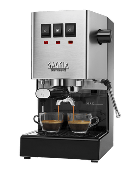 Gaggia Classic E24 espresso machine — 58 mm group, brushed stainless body