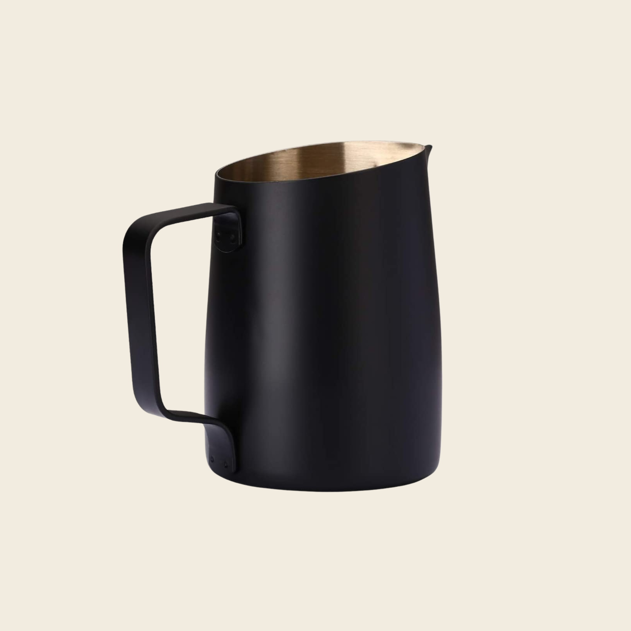 Espresso Milk Frothing Jug - 420ml - Black — front view