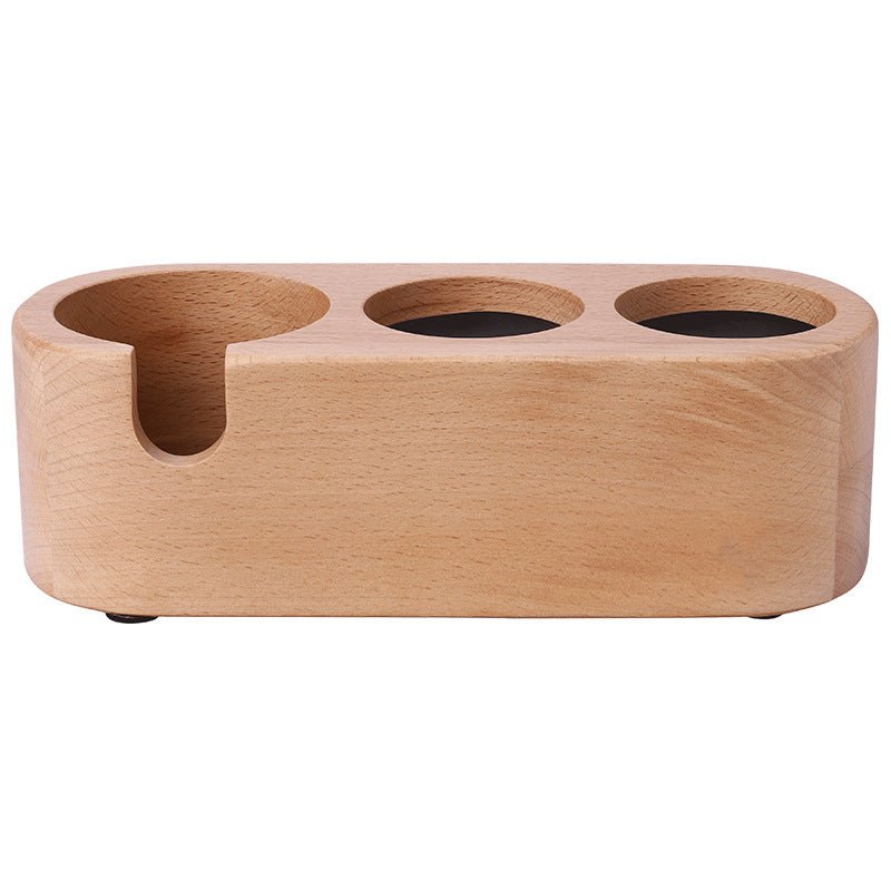 Trio Wooden Coffee Tamper Station And Portafilter Holder — lifestyle shot