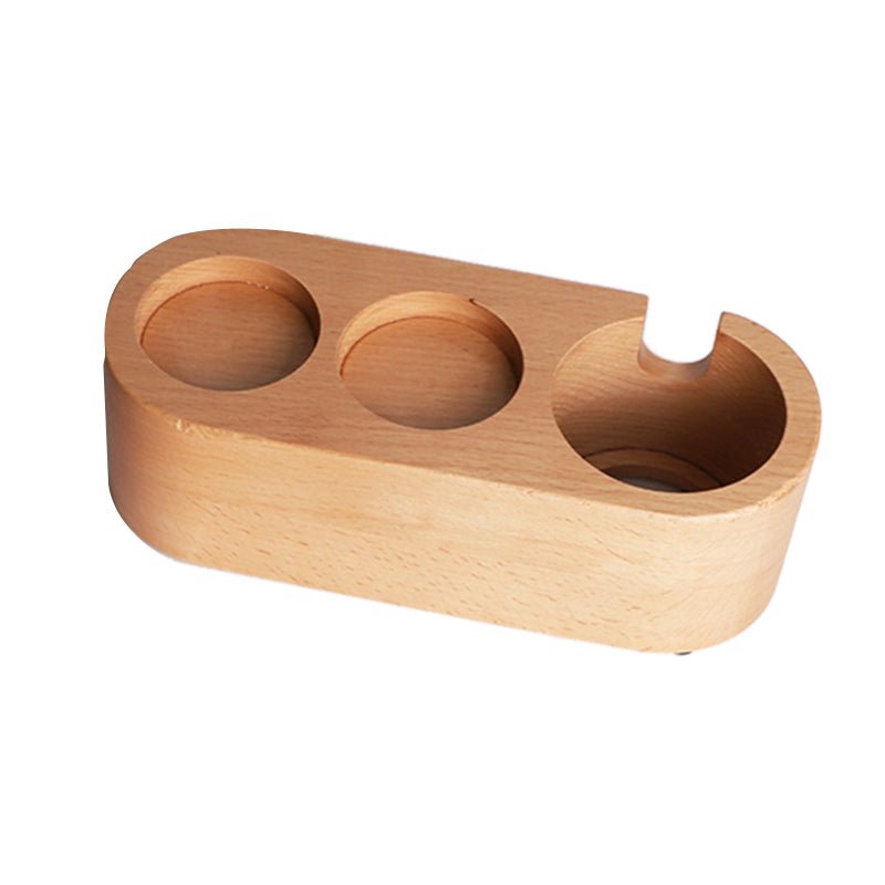 Trio Wooden Coffee Tamper Station And Portafilter Holder — lifestyle shot