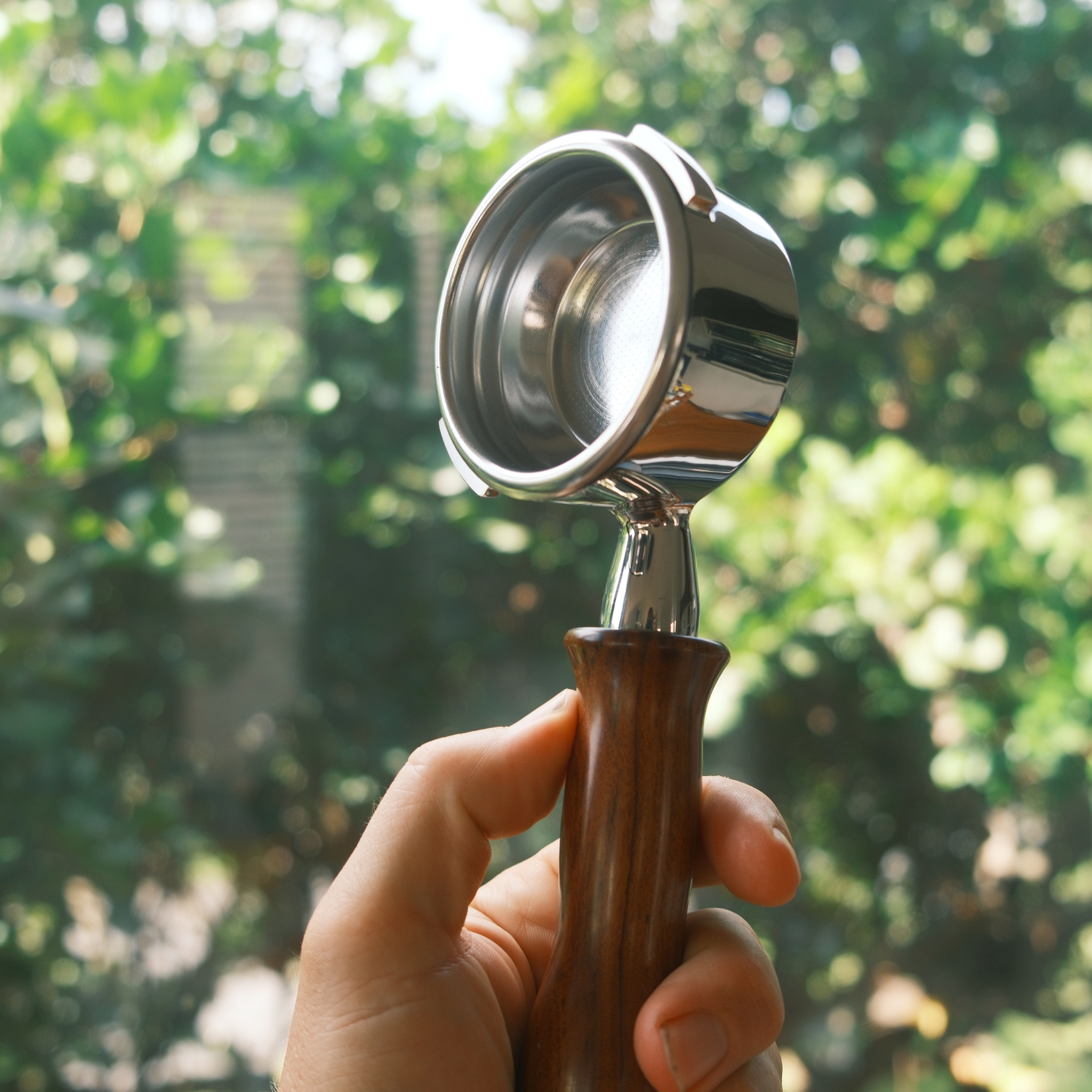 Gaggia Classic 58mm Bottomless Portafilter – Ergonomic Solid Timber Handle