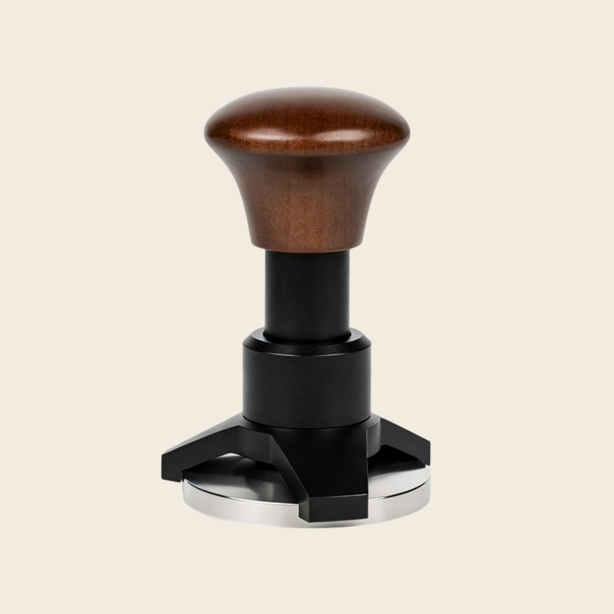 Triple-Spring Calibrated Self-Levelling Tamper - Walnut & Black