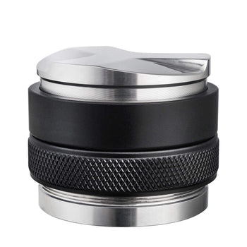 2-in-1 58 mm tamper & coffee distributor, adjustable depth, black handle