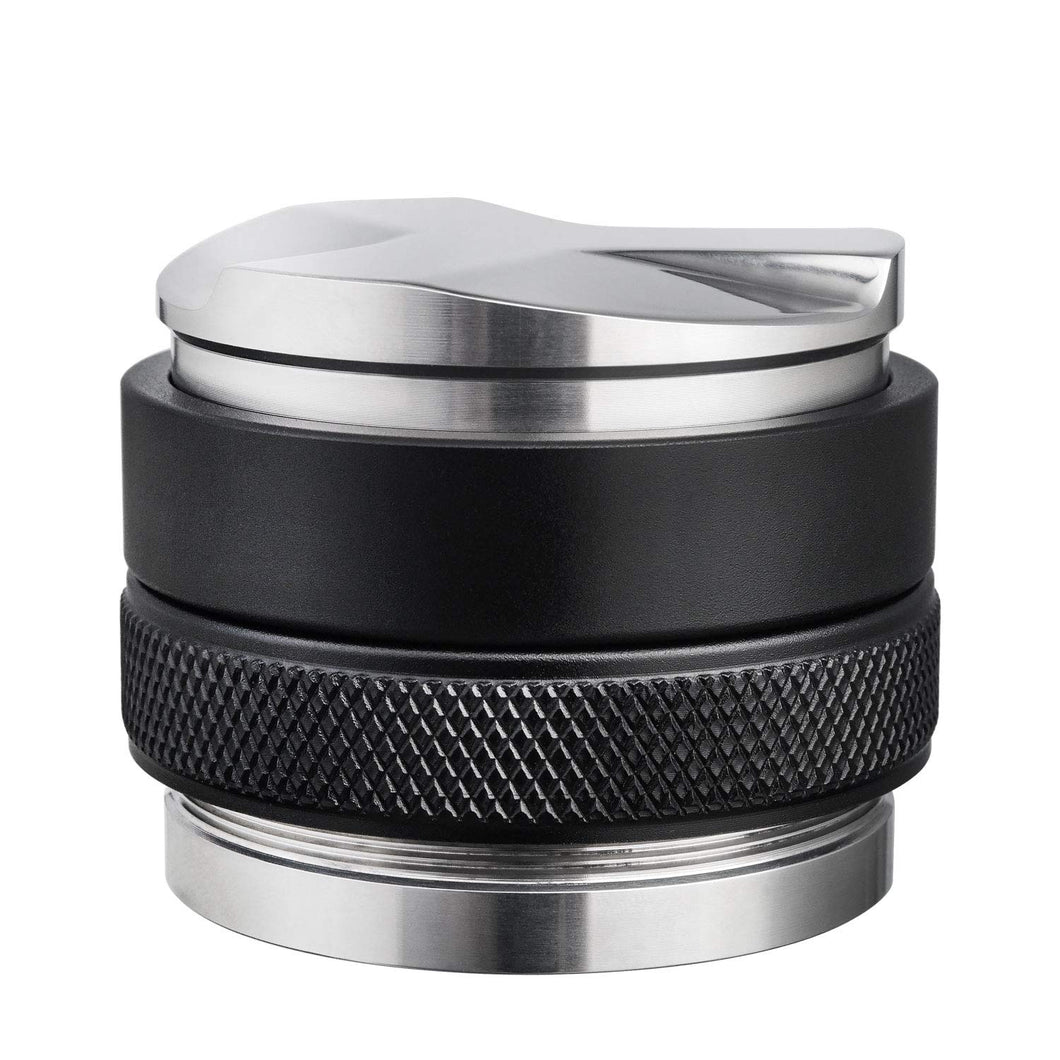 2-in-1 58 mm tamper & coffee distributor, adjustable depth, black handle